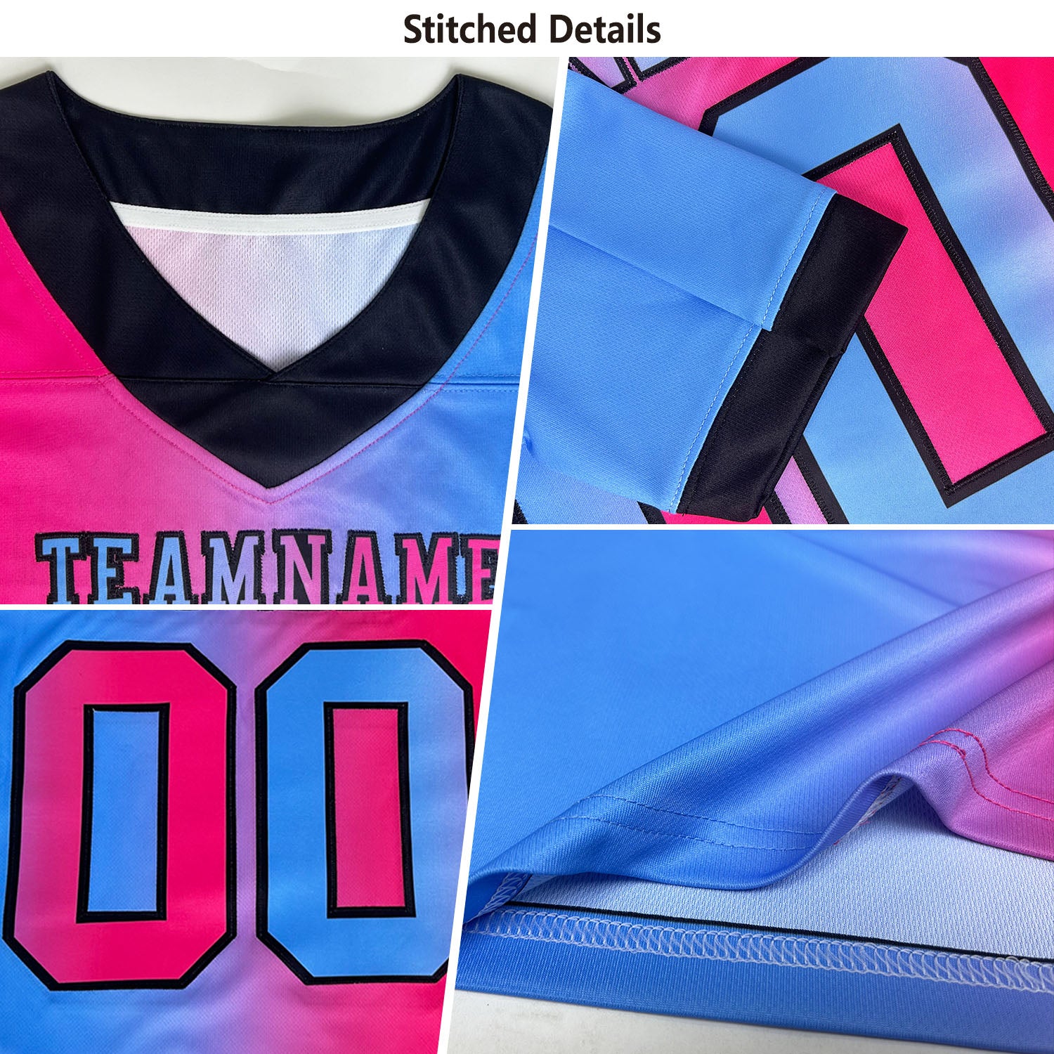 Custom Black White-Old Gold Authentic Gradient Fashion Scratch Football Jersey